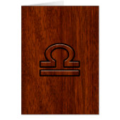 Libra Zodiac Symbol auf Mahogany (Vorne)
