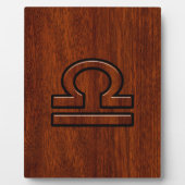 Libra Zodiac Symbol auf Mahogany Fotoplatte (Vorderseite)