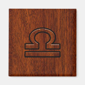 Libra Zodiac Symbol auf Mahogany Magnet (Vorne)