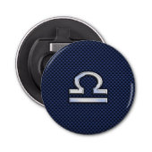Libra Zodiac Symbol auf Navy Blue Carbon Fibre Flaschenöffner (Vorderseite)