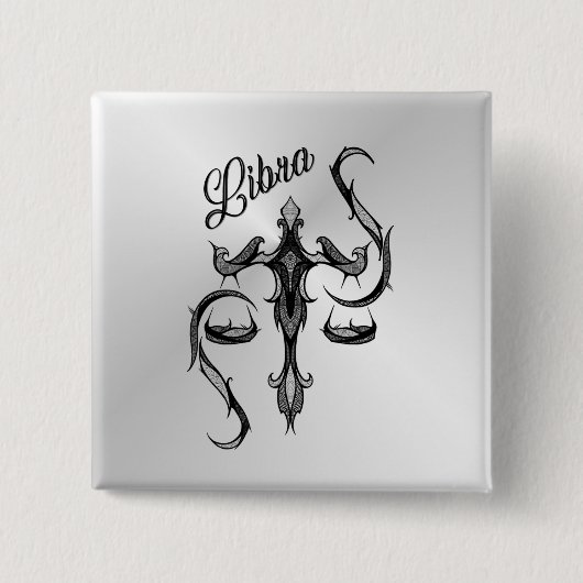 Libra Zodiac-Symbol Button (Vorderseite)
