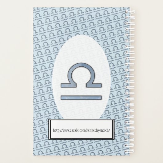 Libra Zodiac Symbol Element von Kenneth Yoncich Planer (Rückseite)