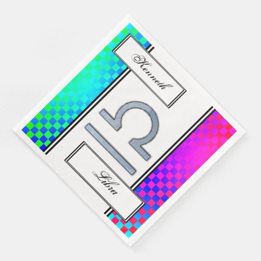 Libra Zodiac Symbol Element von Kenneth Yoncich Serviette (Ecke)