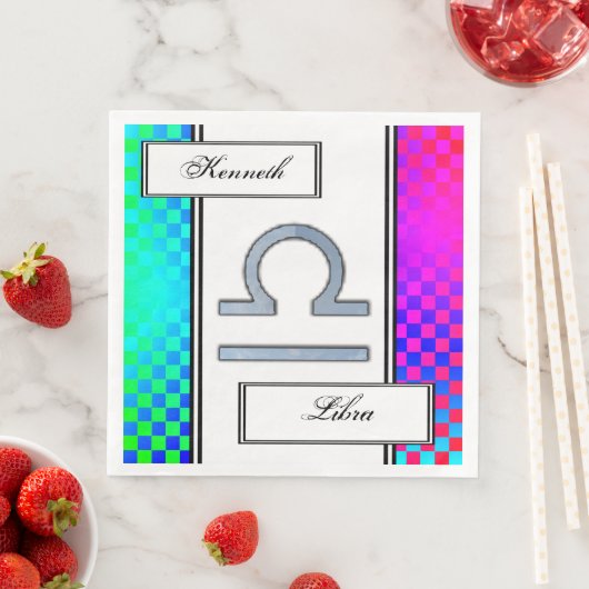 Libra Zodiac Symbol Element von Kenneth Yoncich Serviette (Beispiel)