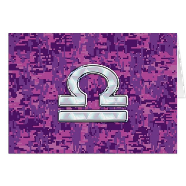 Libra Zodiac Symbol Fuchsia Pink Digitale Camoufla (Vorderseite (Horizontal))
