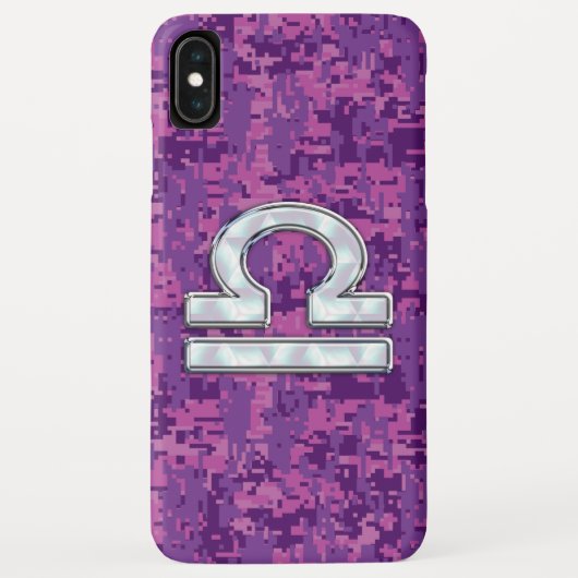Libra Zodiac Symbol Fuchsia Pink Digitale Camoufla Case-Mate iPhone Hülle (Rückseite)
