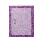 Libra Zodiac Symbol Fuchsia Pink Digitale Camoufla Notizblock (Rotiert)