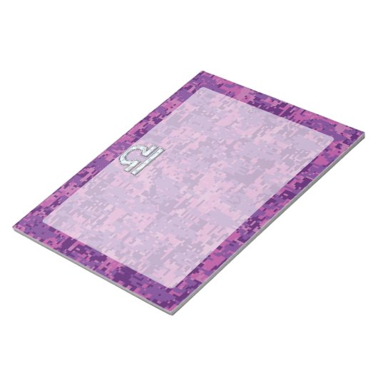 Libra Zodiac Symbol Fuchsia Pink Digitale Camoufla Notizblock (angewinkelt)