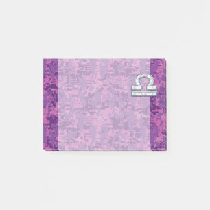 Libra Zodiac Symbol Fuchsia Pink Digitale Camoufla Post-it Klebezettel