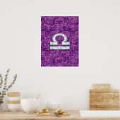 Libra Zodiac Symbol Fuchsia Pink Digitale Camoufla Poster (Küche)
