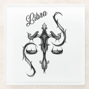Libra Zodiac-Symbol Glasuntersetzer