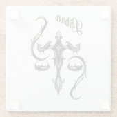 Libra Zodiac-Symbol Glasuntersetzer (Rückseite)