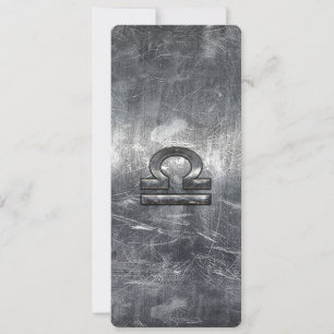 Libra Zodiac-Symbol im Stil eines silbernen Grunge