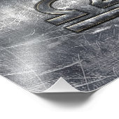 Libra Zodiac-Symbol im Stil eines silbernen Grunge Fotodruck (Ecke)