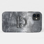 Libra Zodiac Symbol in Silver Steel Style Case-Mate iPhone Hülle (Rückseite (Horizontal))