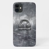 Libra Zodiac Symbol in Silver Steel Style Case-Mate iPhone Hülle (Rückseite)