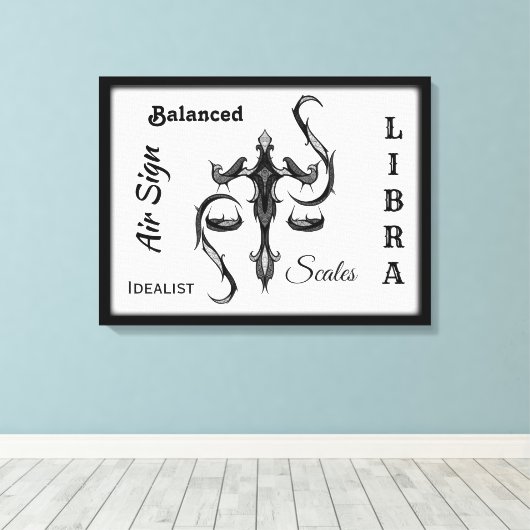 Libra Zodiac-Symbol Leinwanddruck (Insitu (Holzboden))