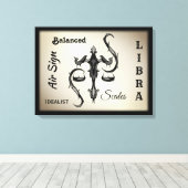 Libra Zodiac-Symbol Leinwanddruck (Insitu (Holzboden))