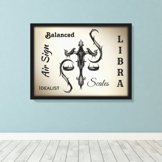 Libra Zodiac-Symbol Leinwanddruck (Insitu (Holzboden))