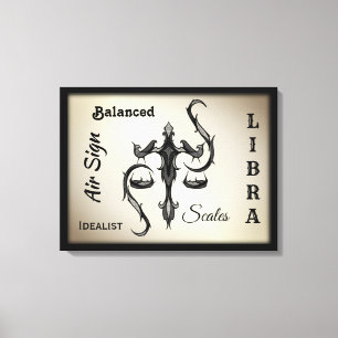 Libra Zodiac-Symbol Leinwanddruck