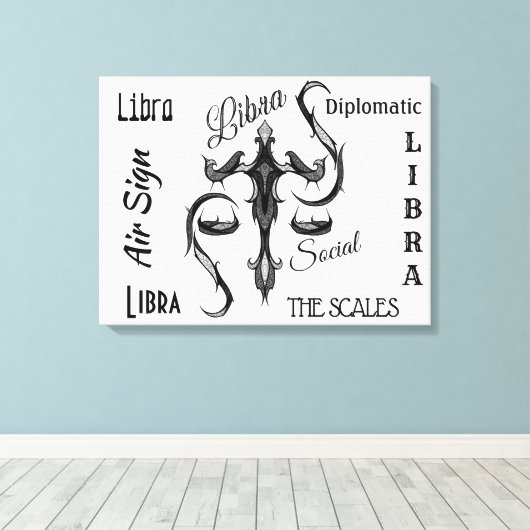 Libra Zodiac-Symbol Leinwanddruck (Insitu (Holzboden))