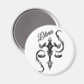Libra Zodiac-Symbol Magnet (Vorderseite/Rückseite)