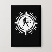 Libra Zodiac-Symbol mit Sternen Schwarz-Weiß Button (Vorderseite)