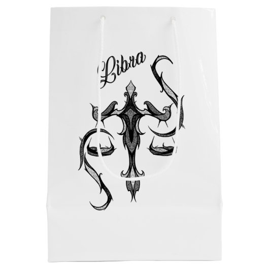 Libra Zodiac-Symbol Mittlere Geschenktüte (Rückseite)