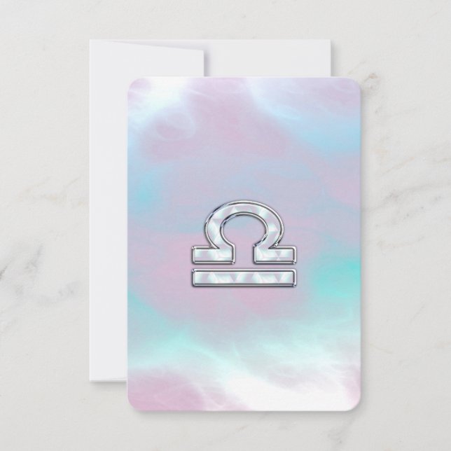 Libra Zodiac Symbol Mutter von Perlenstil (Vorderseite)