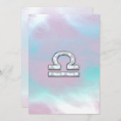 Libra Zodiac Symbol Mutter von Perlenstil (Vorne/Hinten)