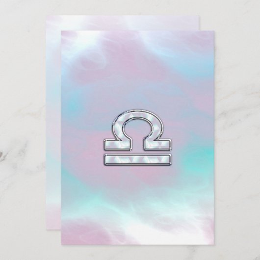 Libra Zodiac Symbol Mutter von Perlenstil (Vorne/Hinten)