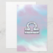 Libra Zodiac Symbol Mutter von Perlenstil Briefpapier (Vorne/Hinten)
