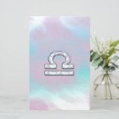 Libra Zodiac Symbol Mutter von Perlenstil Briefpapier (Stehend Vorderseite)