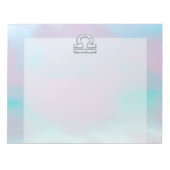 Libra Zodiac Symbol Mutter von Perlenstil Notizblock (Vorderseite)