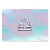 Libra Zodiac Symbol Mutter von Perlenstil Tischnummer (Vorderseite)