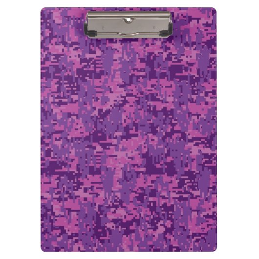 Libra Zodiac Symbol on Fuchsia Digital Camo Klemmbrett (Vorderseite)