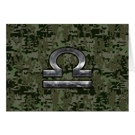 Libra Zodiac Symbol on Green Digital Camouflage (Vorderseite (Horizontal))