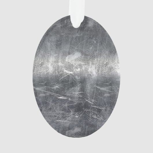 Libra Zodiac Symbol Silver Steel Style Ornament (Rückseite)