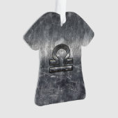 Libra Zodiac Symbol Silver Steel Style Ornament (Vorderseite)