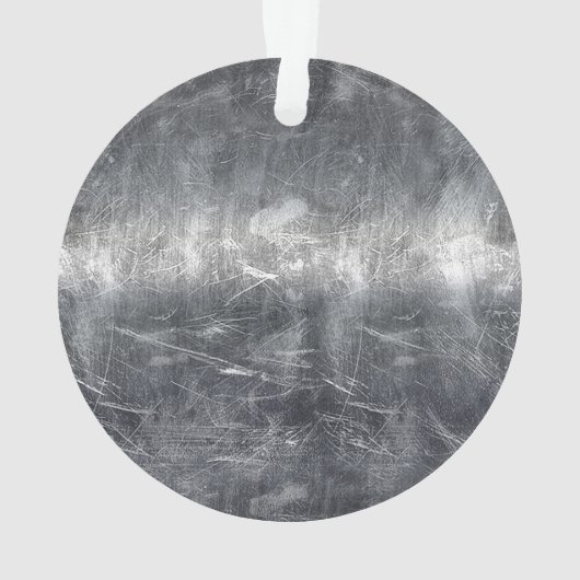 Libra Zodiac Symbol Silver Steel Style Ornament (Rückseite)