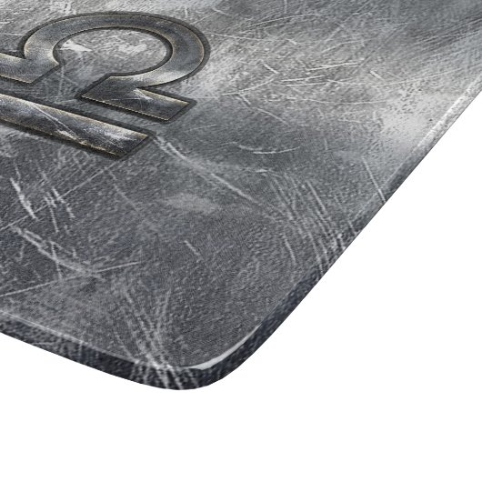 Libra Zodiac Symbol Silver Steel Style Schneidebrett (Ecke)