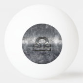 Libra Zodiac Symbol Silver Steel Style Tischtennisball (Rückseite)