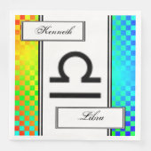 Libra Zodiac Symbol Standard von Kenneth Yoncich Serviette (Vorderseite)