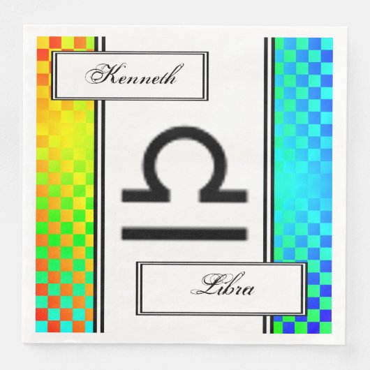 Libra Zodiac Symbol Standard von Kenneth Yoncich Serviette (Vorderseite)