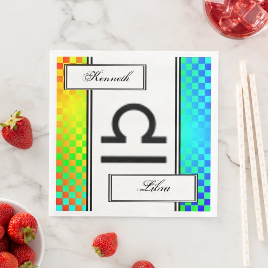 Libra Zodiac Symbol Standard von Kenneth Yoncich Serviette (Beispiel)