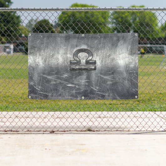 Libra Zodiac Symbol Störstahl Banner (Insitu)