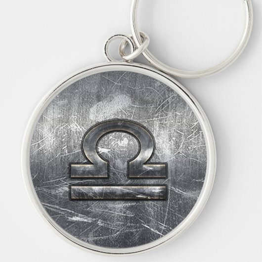 Libra Zodiac Symbol Störstahl Schlüsselanhänger (Vorne)