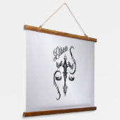 Libra Zodiac-Symbol Wandteppich Mit Holzrahmen (Gewinkelt)