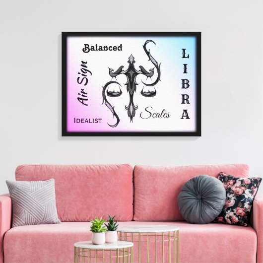 Libra Zodiac Symbol Wrapped Canvas Leinwanddruck (Insitu (Wohnzimmer))