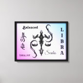 Libra Zodiac Symbol Wrapped Canvas Leinwanddruck (Vorderseite)